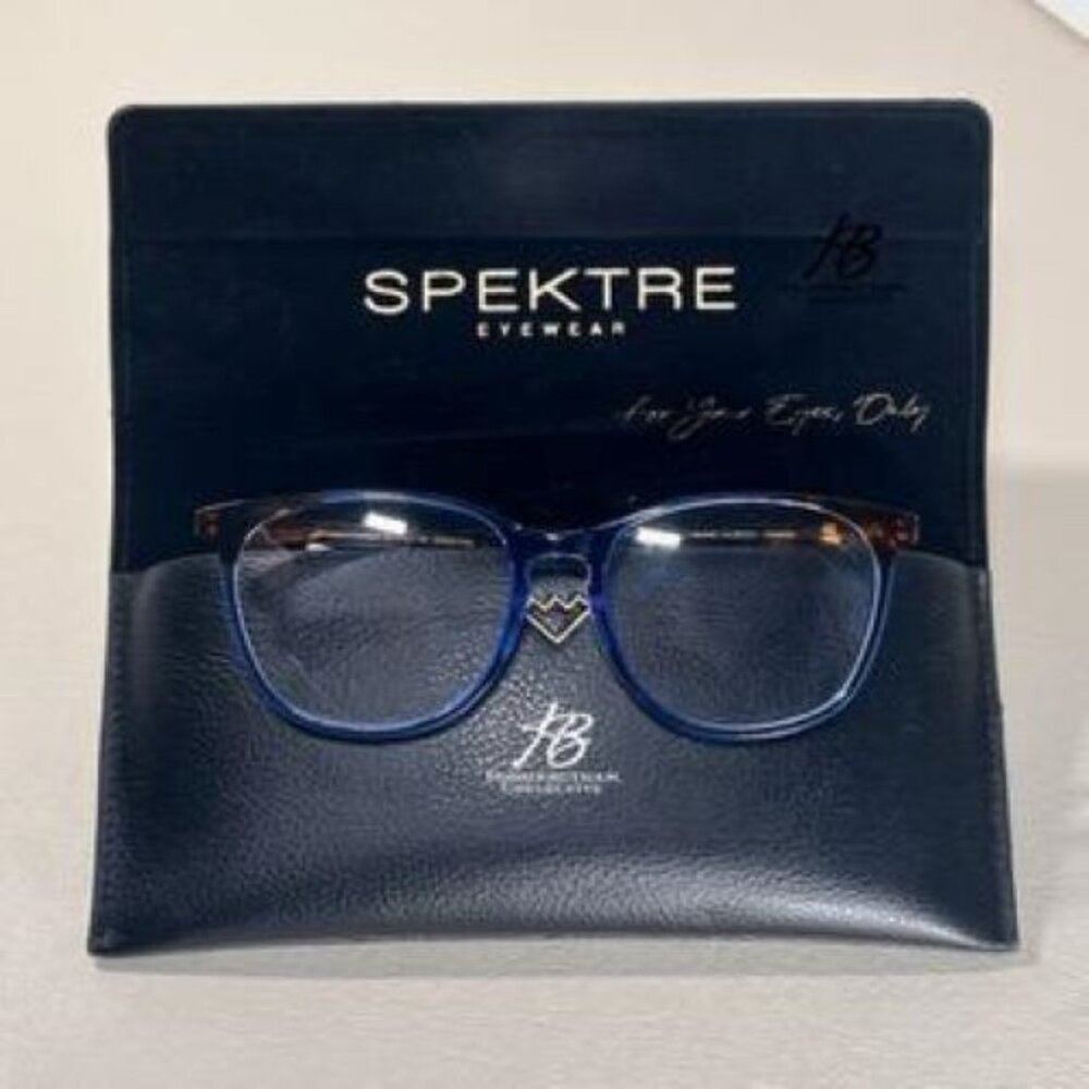 New SPEKTRE Alba Full Rim Eyeglasses Blue & Gold 54-18-140 ALB02V w/ Case Cloth